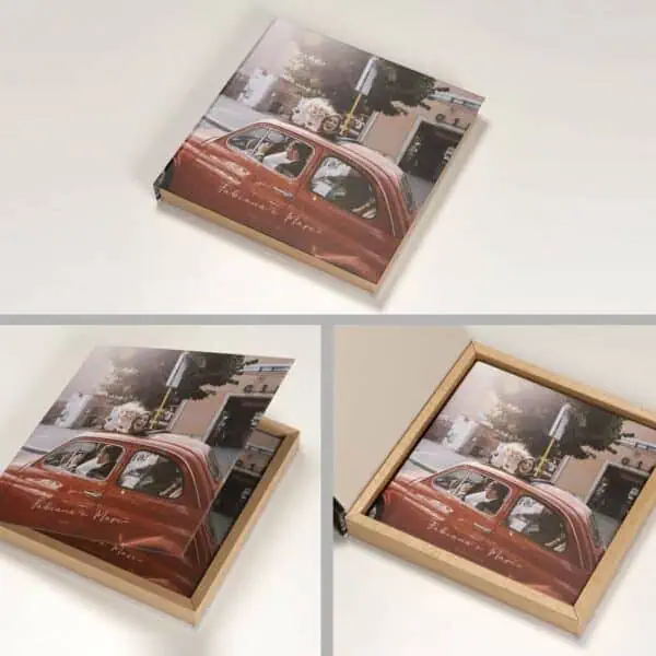 Caixa Foto c aba Capa de quadro decorativo com foto de carro vintage para decoração fotoclube de arte e fotografia.