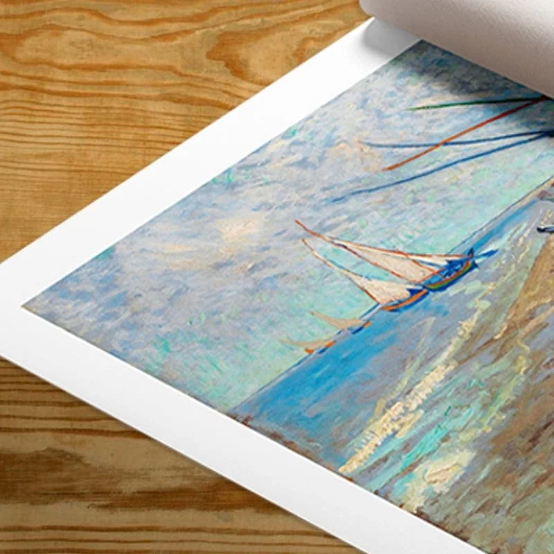 Vela náutica em pintura impressionista com cores vibrantes e detalhes marítimos inspirados na natureza.