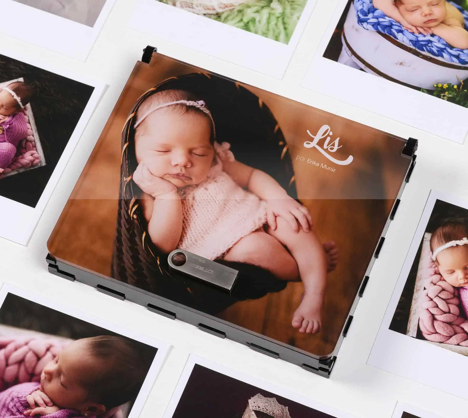 Fotos de bebê com álbum personalizado Fotoclub, recordações de infância e maternidade.