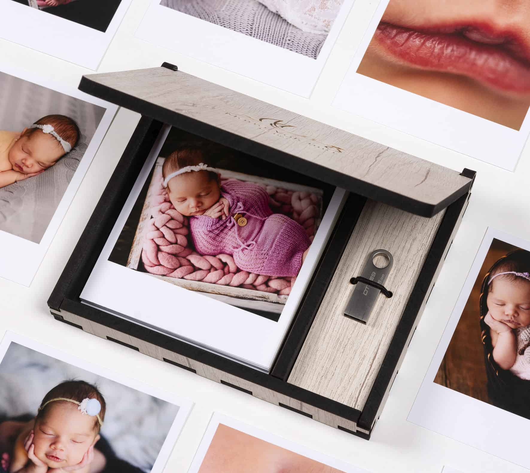 Berço de fotos de bebês em álbum fotográfico com imagens delicadas e momentos especiais.