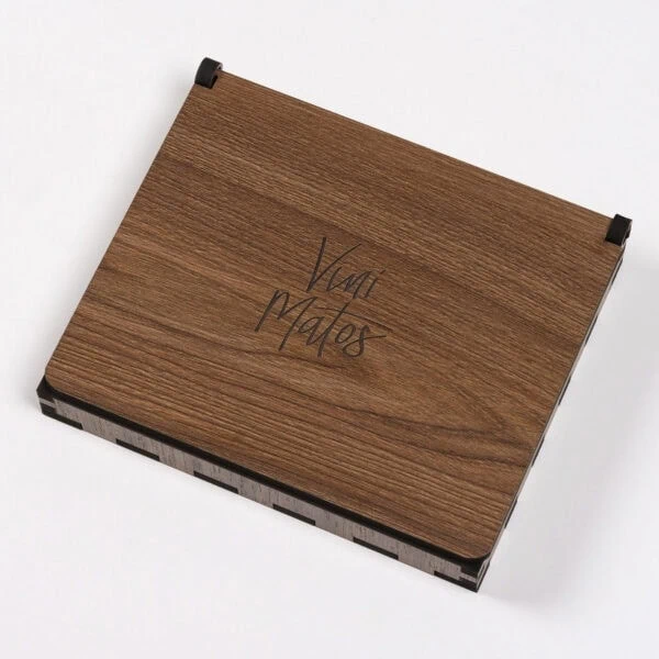 Box Wood 8 Vimí Matos álbuns de fotografia personalizado, capa de madeira elegante para coleção de fotos.