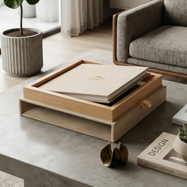 álbum print collection Árvore de livros de design em sala moderna com móveis elegantes e decoração minimalista.